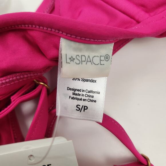L*Space Stardust Bikini Top in Bougainvillea Pink Size Small NWT - Picture 5 of 6
